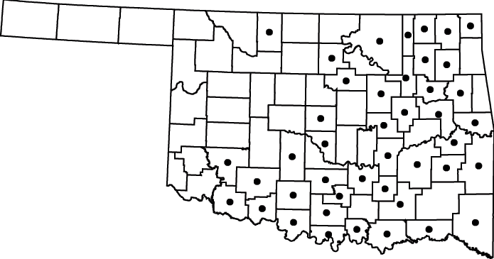 Crataegus viridis map